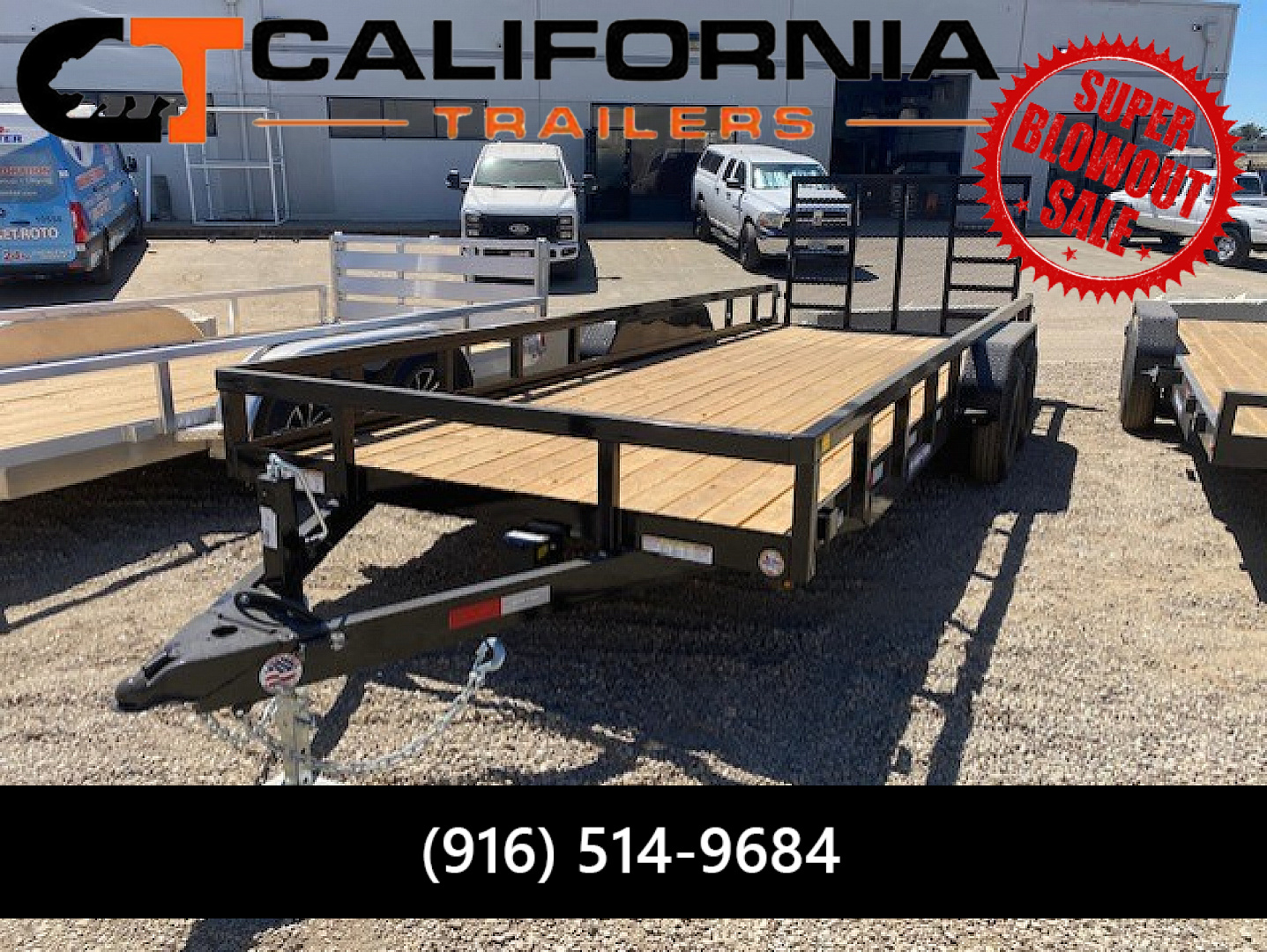 New 7x20 Tandem Axle 10K Tube Top Utility Trailer