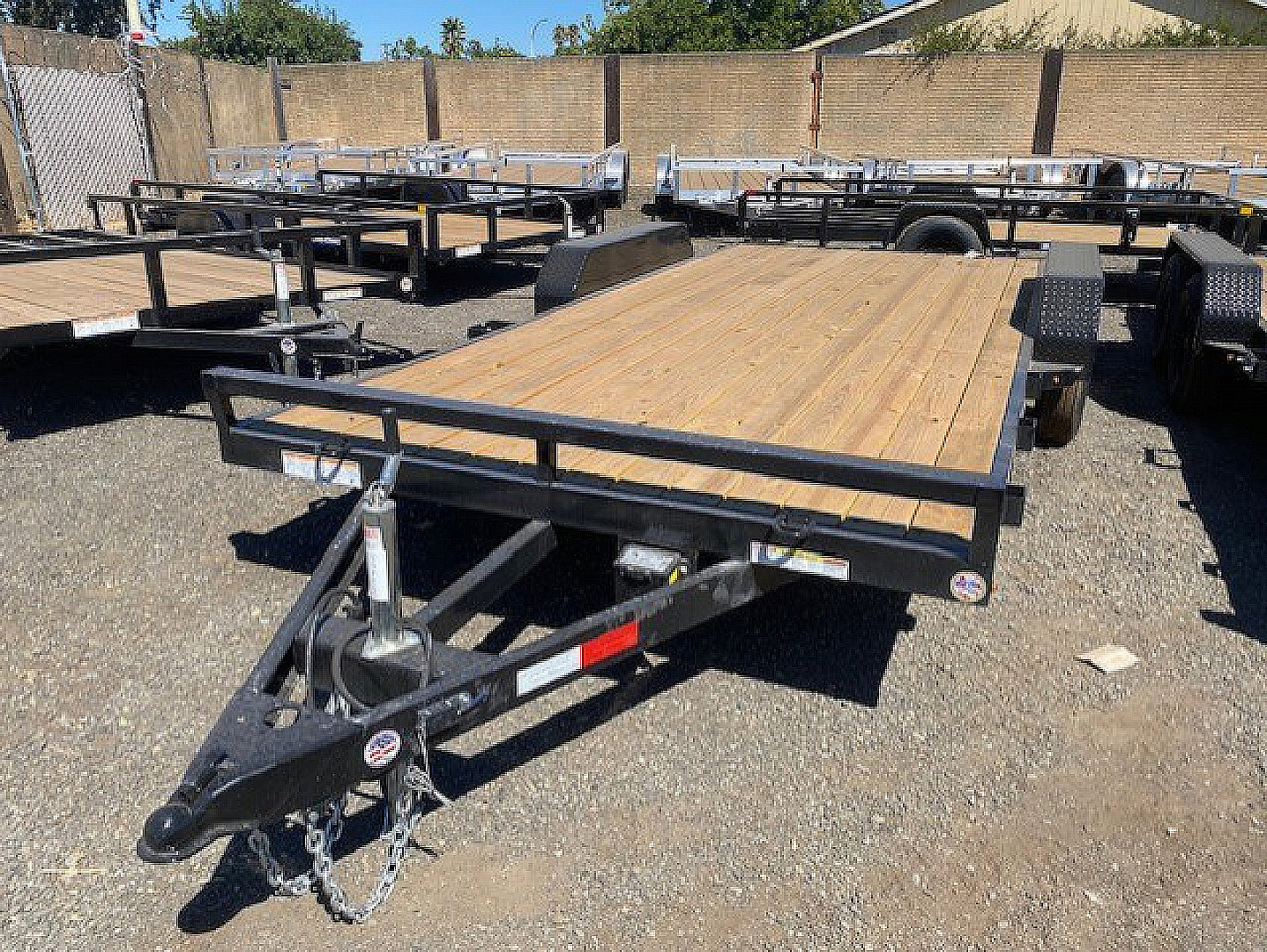 New 7x18 (16+2) Tandem Axle 7K C-Channel Car Hauler Trailer