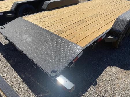 New 7x18 (16+2) Tandem Axle 7K C-Channel Car Hauler Trailer