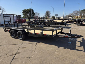 New 2026 H&H TRAILERS 82x16 Heavy Duty Rail Side Landscape Trailer 10K Tandem Utility Trailer