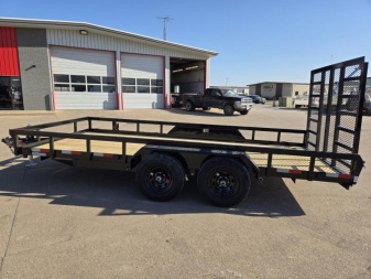New 2026 H&H TRAILERS 82x16 Heavy Duty Rail Side Landscape Trailer 10K Tandem Utility Trailer