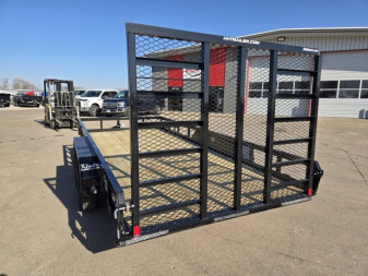 New 2026 H&H TRAILERS 82x16 Heavy Duty Rail Side Landscape Trailer 10K Tandem Utility Trailer