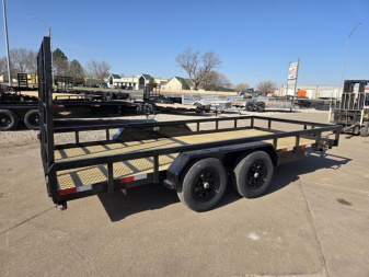 New 2026 H&H TRAILERS 82x16 Heavy Duty Rail Side Landscape Trailer 10K Tandem Utility Trailer