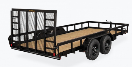 New 2026 H&H TRAILERS 82x18 Heavy Duty Rail Side Landscape Trailer 10K Tandem Utility Trailer