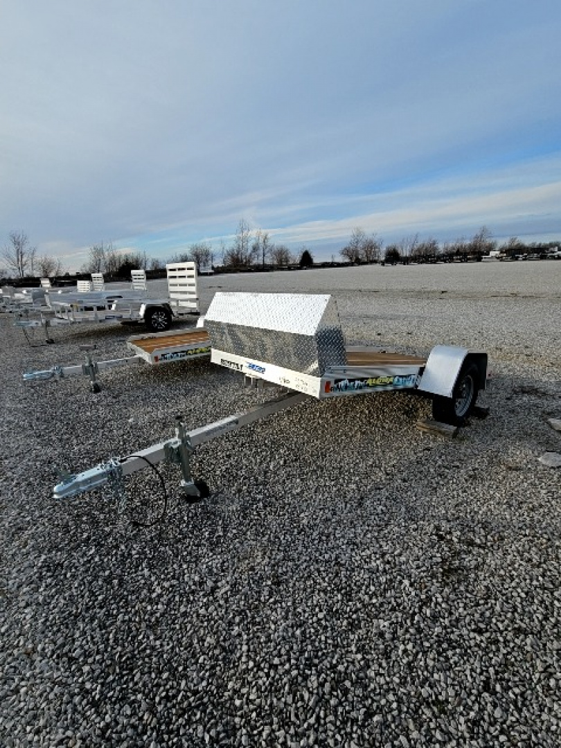 New 2022 Aluma 8605 Tilt 50" x 10' 2K Torsion Idler Snowmobile/Utility Trailer