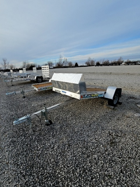 New 2022 Aluma 8605 Tilt 50" x 10' 2K Torsion Idler Snowmobile/Utility Trailer