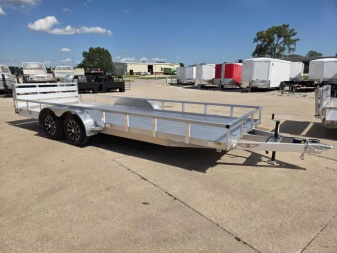 New 2025 H and H Trailer 82x20 Aluminum Rail Side Utility Trailer  7K Tandem