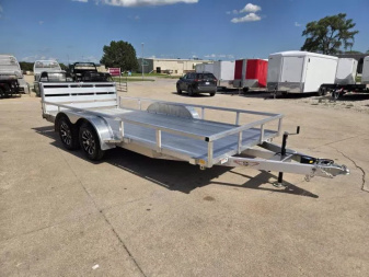 New 2025 H and H Trailer 82x16 Aluminum Rail Side Utility Trailer  7K Tandem
