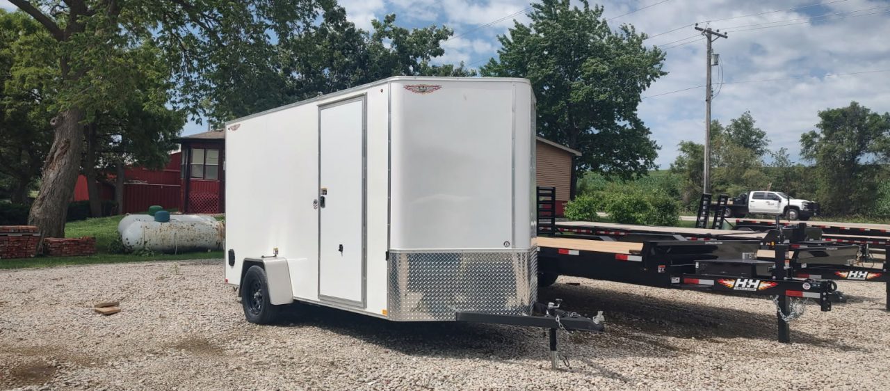 New 2025 H and H Trailer 6x12 HH Series Flat Top V-Nose Enclosed Cargo Trailer  3K Idler