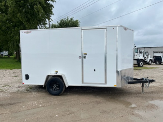 New 2025 H and H Trailer 7x12 HH Series Flat Top V-Nose Enclosed Cargo Trailer  5K Brake
