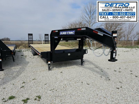 New 2024 Sure-Trac 102  x 26' (22+4) 15K Std Duty Gooseneck Beavertail Deckover Trailer