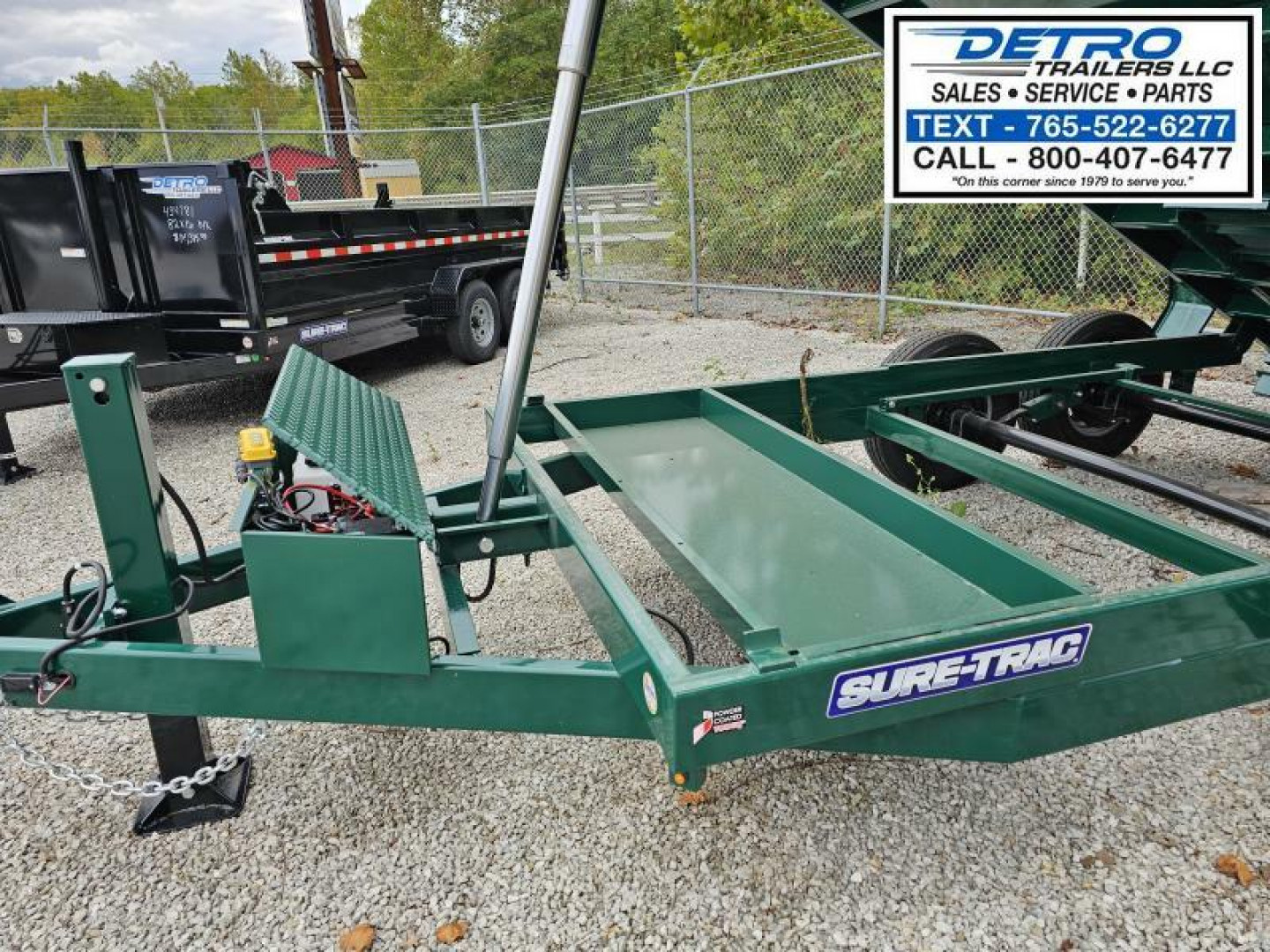New 2024 Sure-Trac FOREST GREEN 82" x 14' 14K Telescopic HD Low Profile Dump Trailer w/ Hydraulic Jack