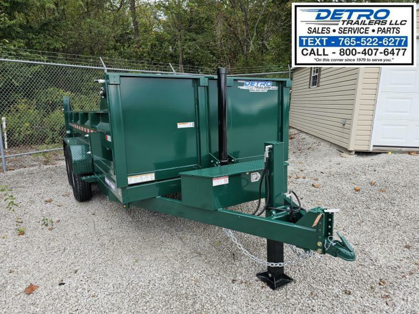 New 2024 Sure-Trac FOREST GREEN 82" x 14' 14K Telescopic HD Low Profile Dump Trailer w/ Hydraulic Jack