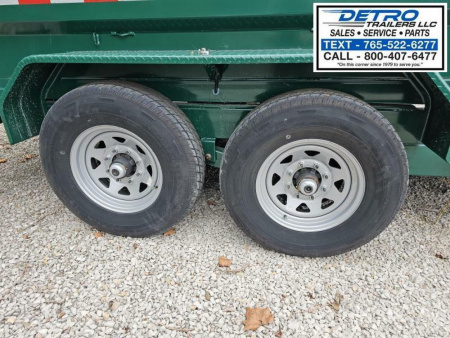 New 2024 Sure-Trac FOREST GREEN 82" x 14' 14K Telescopic HD Low Profile Dump Trailer w/ Hydraulic Jack