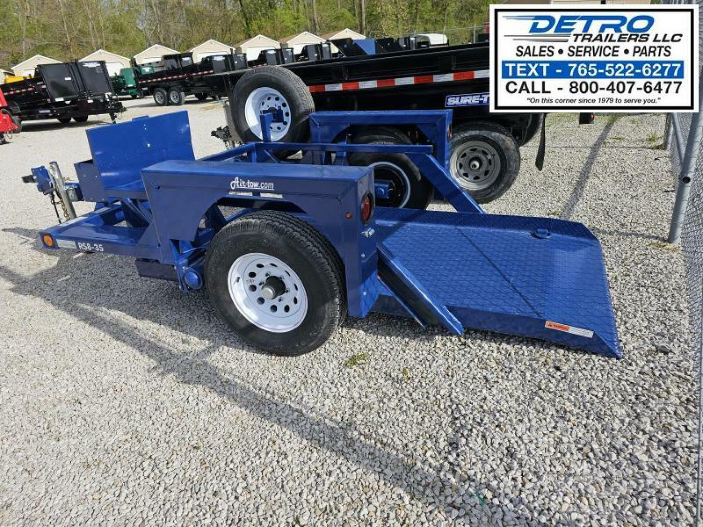 New 2024 Air Tow S8-35 4.6K Utility Trailer w/ Ground Level Loading- Drop-Deck