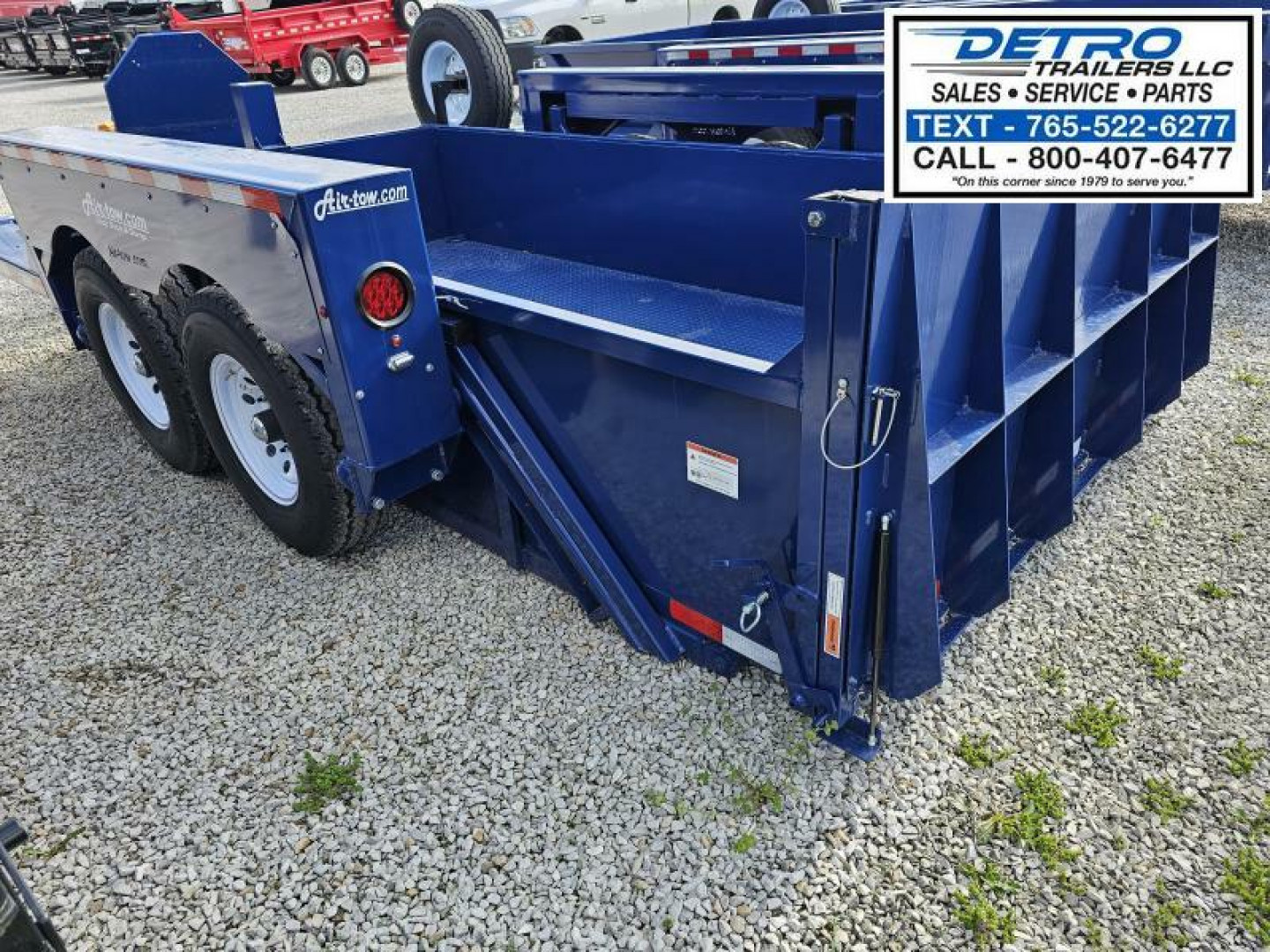 New 2024 Air Tow 3D-12 6' x 12' 15K Telescopic Dump Trailer w/ Ground Level Loading- Drop-Deck