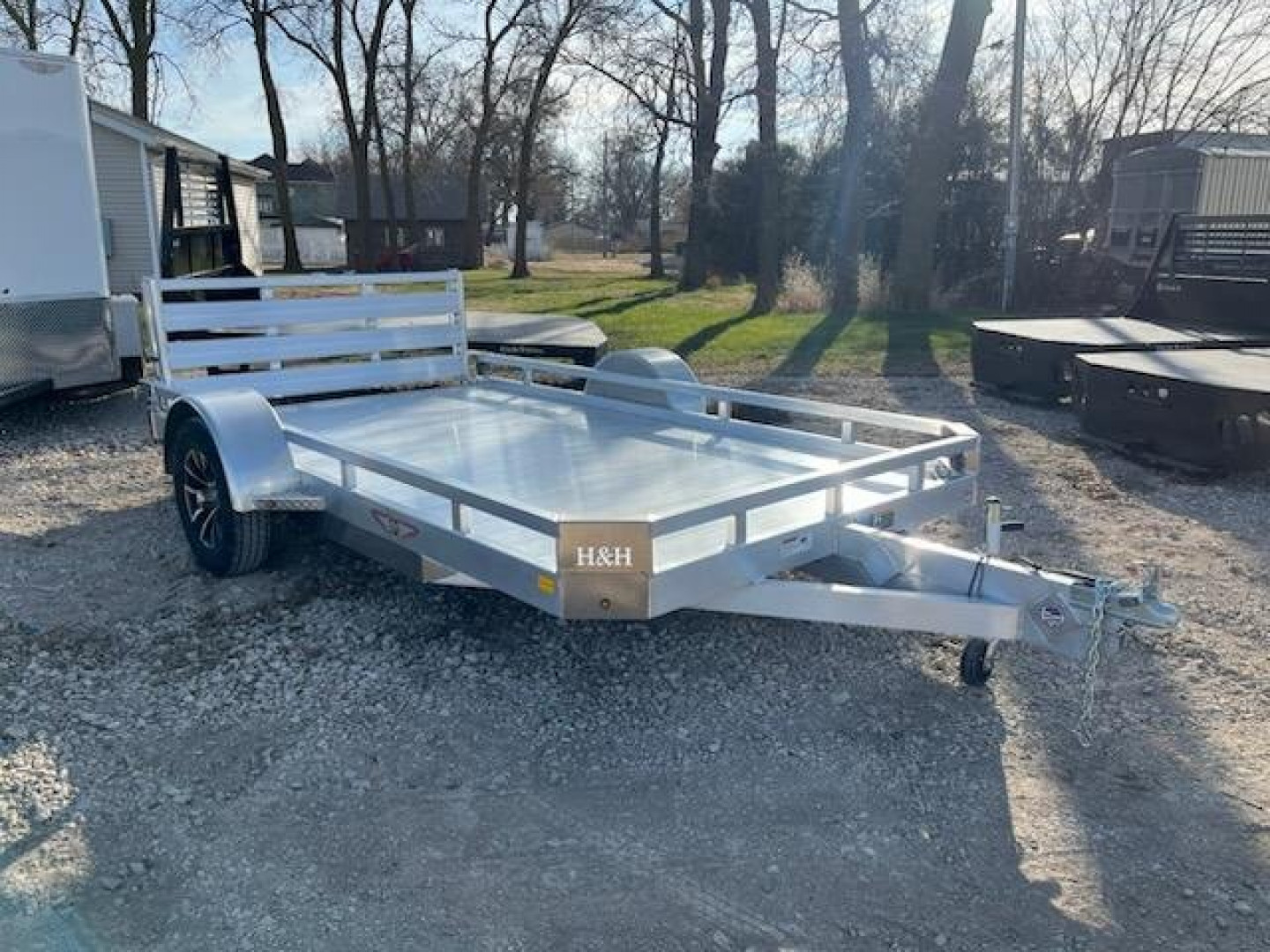 New 2025 H and H Trailer 78x12 Aluminum Low Side Utility Trailers  3K Idler