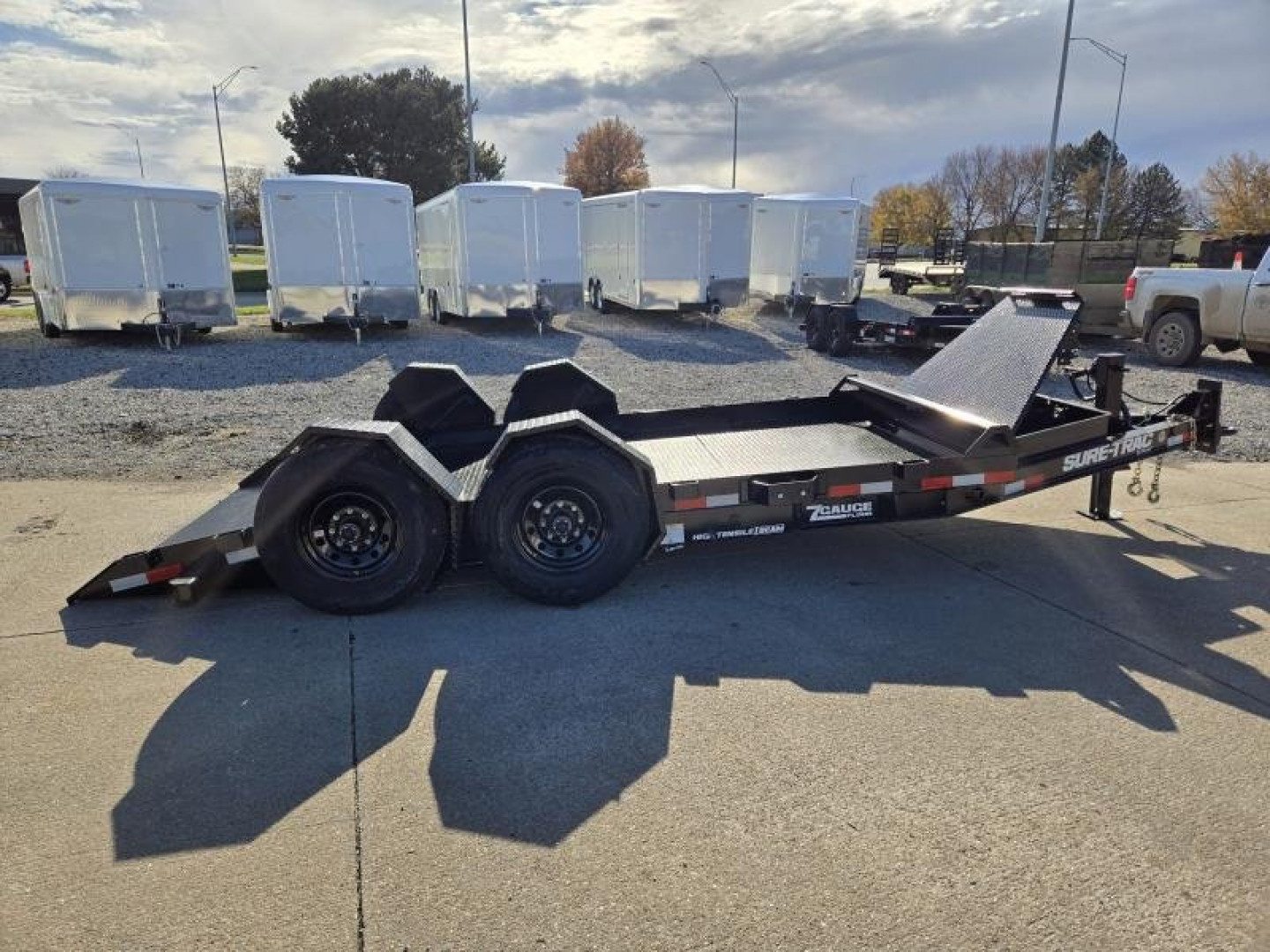 New 2025 Sure-Trac 7 x 14 Drop Deck 15.4K Equipment Trailer