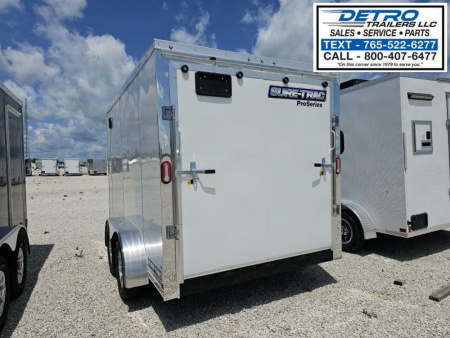 New 2024 Sure-Trac 7' x 12' 7K Ramp Door Pro Series Enclosed Wedge Cargo Trailer