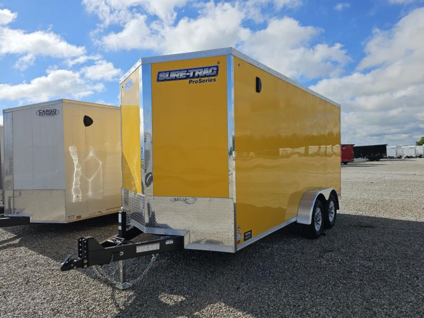 New 2024 Sure-Trac PENSKE YELLOW 7' x 16' 10K Pro Series Ramp Door Enclosed Cargo Trailer