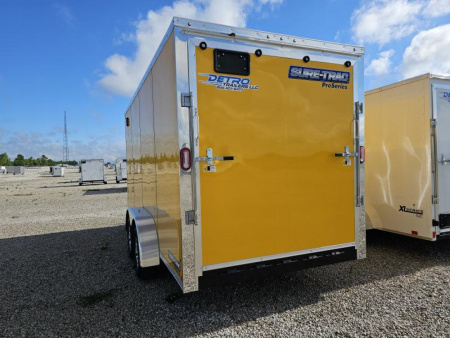 New 2024 Sure-Trac PENSKE YELLOW 7' x 16' 10K Pro Series Ramp Door Enclosed Cargo Trailer