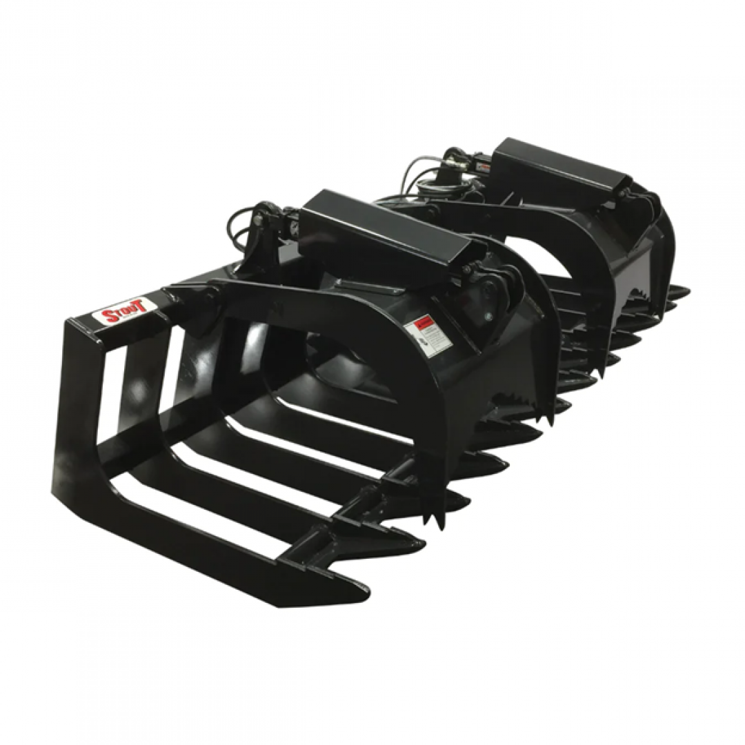 New Stout Skid Steer 84-6 Brush Grapple Attachment