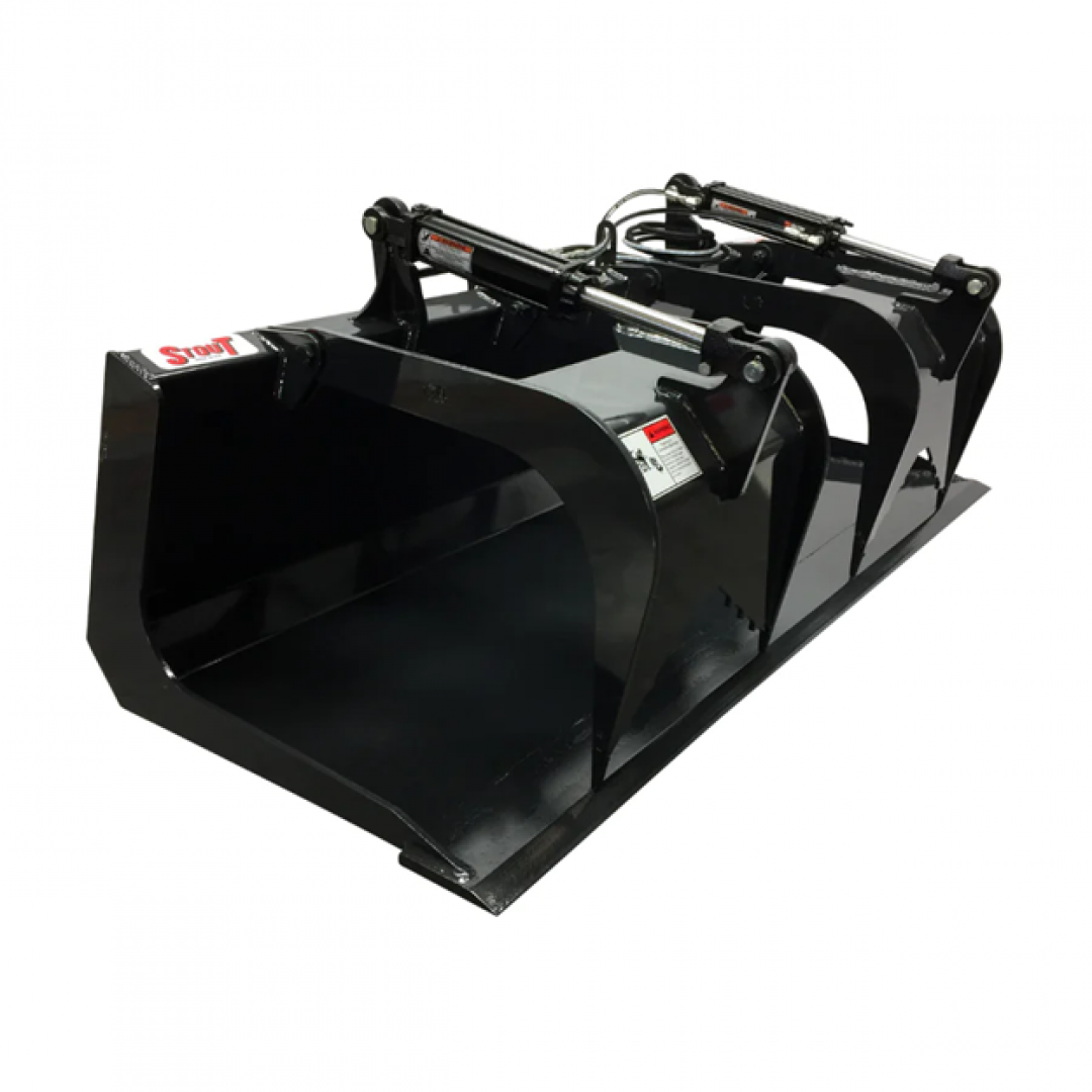New Stout Skid Steer 72" Flat Bottom Grapple Attachment