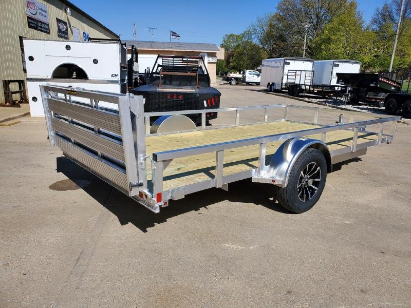 New 2025 H and H Trailer 82x14 Aluminum Rail Side Utility Trailer  3K Idler