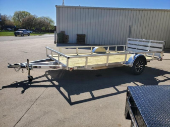New 2025 H and H Trailer 82x14 Aluminum Rail Side Utility Trailer  3K Idler