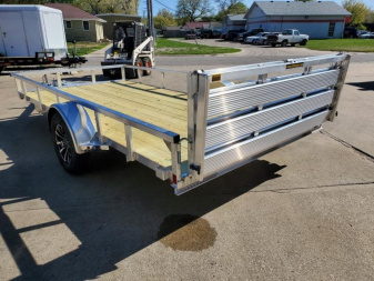 New 2025 H and H Trailer 82x14 Aluminum Rail Side Utility Trailer  3K Idler