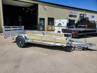 New 2025 H and H Trailer 82x14 Aluminum Rail Side Utility Trailer  3K Idler