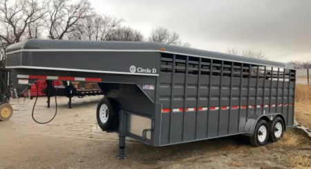 New 2025 Circle D 6'8x20 GN Livestock Trailer