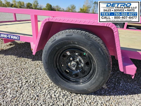 New WARRIOR EDITION 2025 Sure-Trac "Pinked Out" 7' x 12' 3K Tube Top Utility Trailer