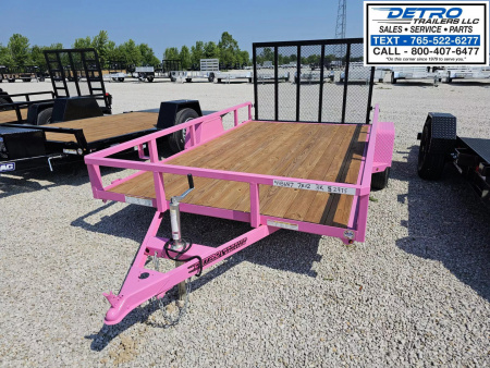 New WARRIOR EDITION 2025 Sure-Trac "Pinked Out" 7' x 12' 3K Tube Top Utility Trailer