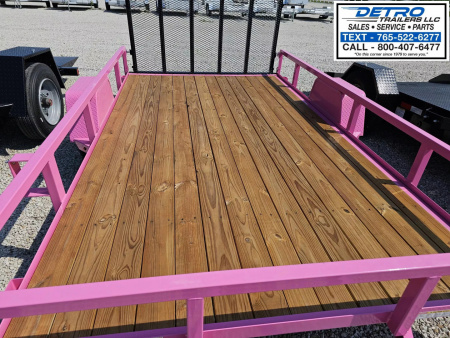 New WARRIOR EDITION 2025 Sure-Trac "Pinked Out" 7' x 12' 3K Tube Top Utility Trailer