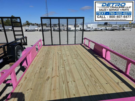 New WARRIOR EDITION 2025 Sure-Trac "Pinked Out" 7' x 12' 3K Tube Top Utility Trailer