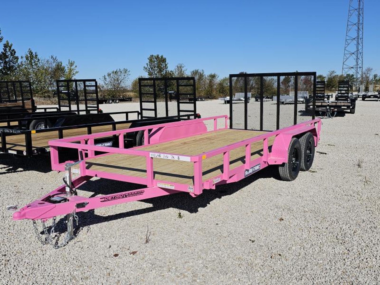 New WARRIOR EDITION 2025 Sure-Trac "Pinked Out" 7' x 16' 7K Tube Top Utility Trailer