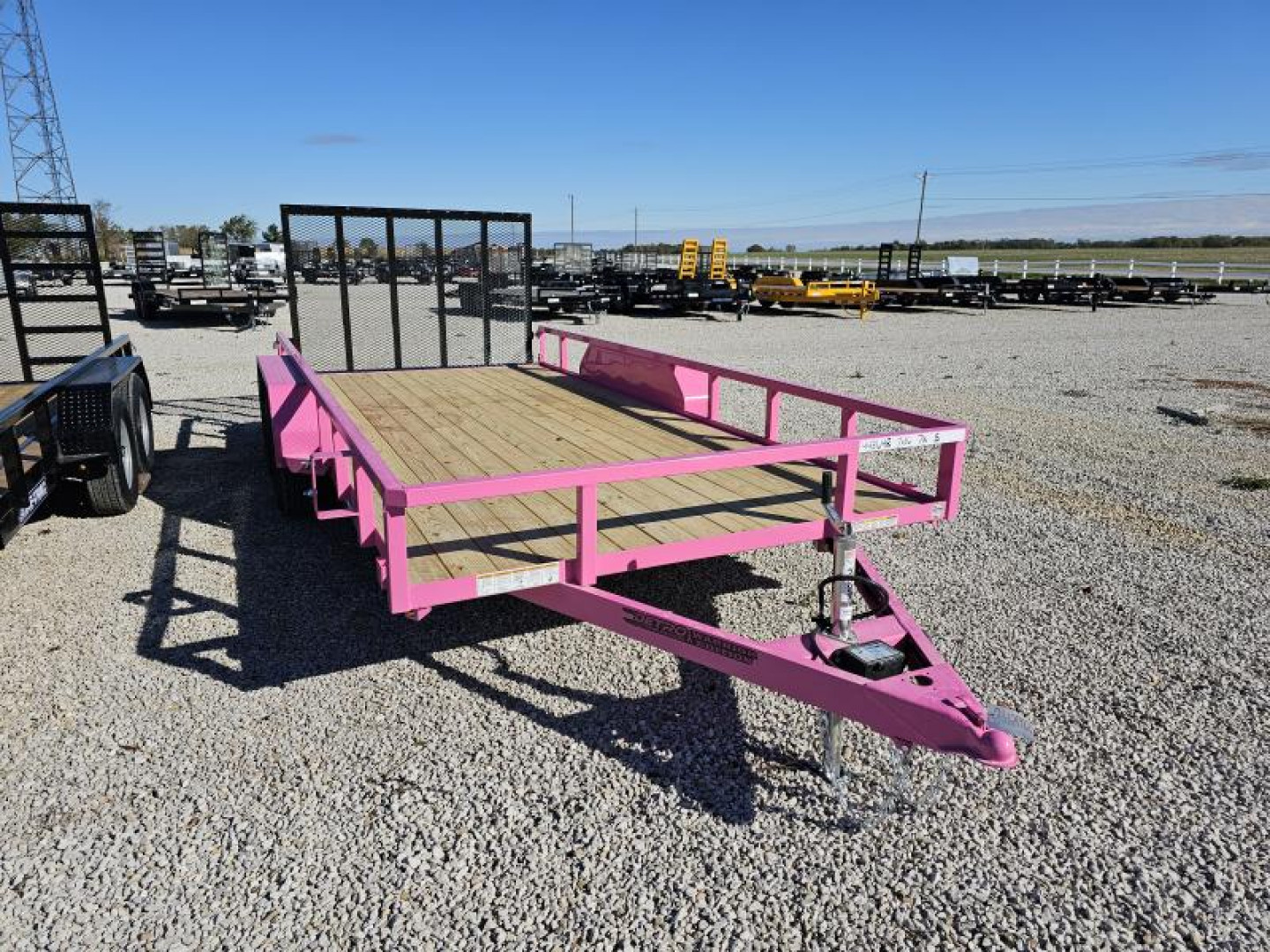 New WARRIOR EDITION 2025 Sure-Trac "Pinked Out" 7' x 16' 7K Tube Top Utility Trailer