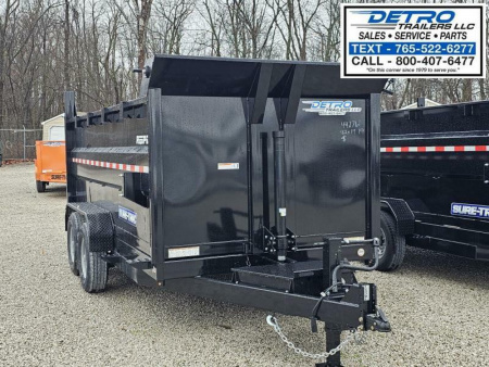 New 2025 Sure-Trac 82" x 14' 14K Telescopic HD Low Profile Dump Trailer w/ 4 Ft. Sides