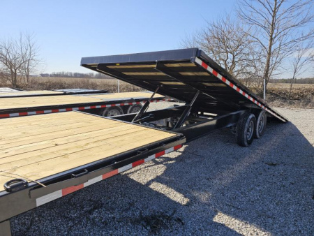 New 2025 Sure-Trac 102" x 28' (22+6) 15K HD Power Tilt Deckover Trailer w/ Hydraulic Front Jack