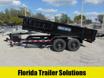 New Triple Crown Trailers 7X14 HD Low Side 14K Dual Ram Dump Trailer