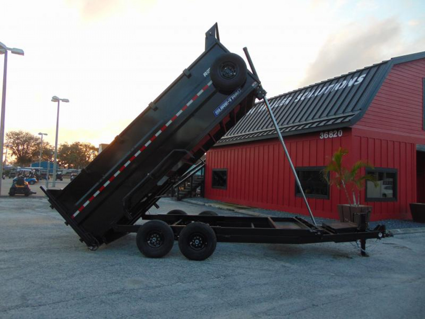 New Sure-Trac 82x16 Low Profile 14k Telescopic Hoist Dump Trailer w/ 4' Sides