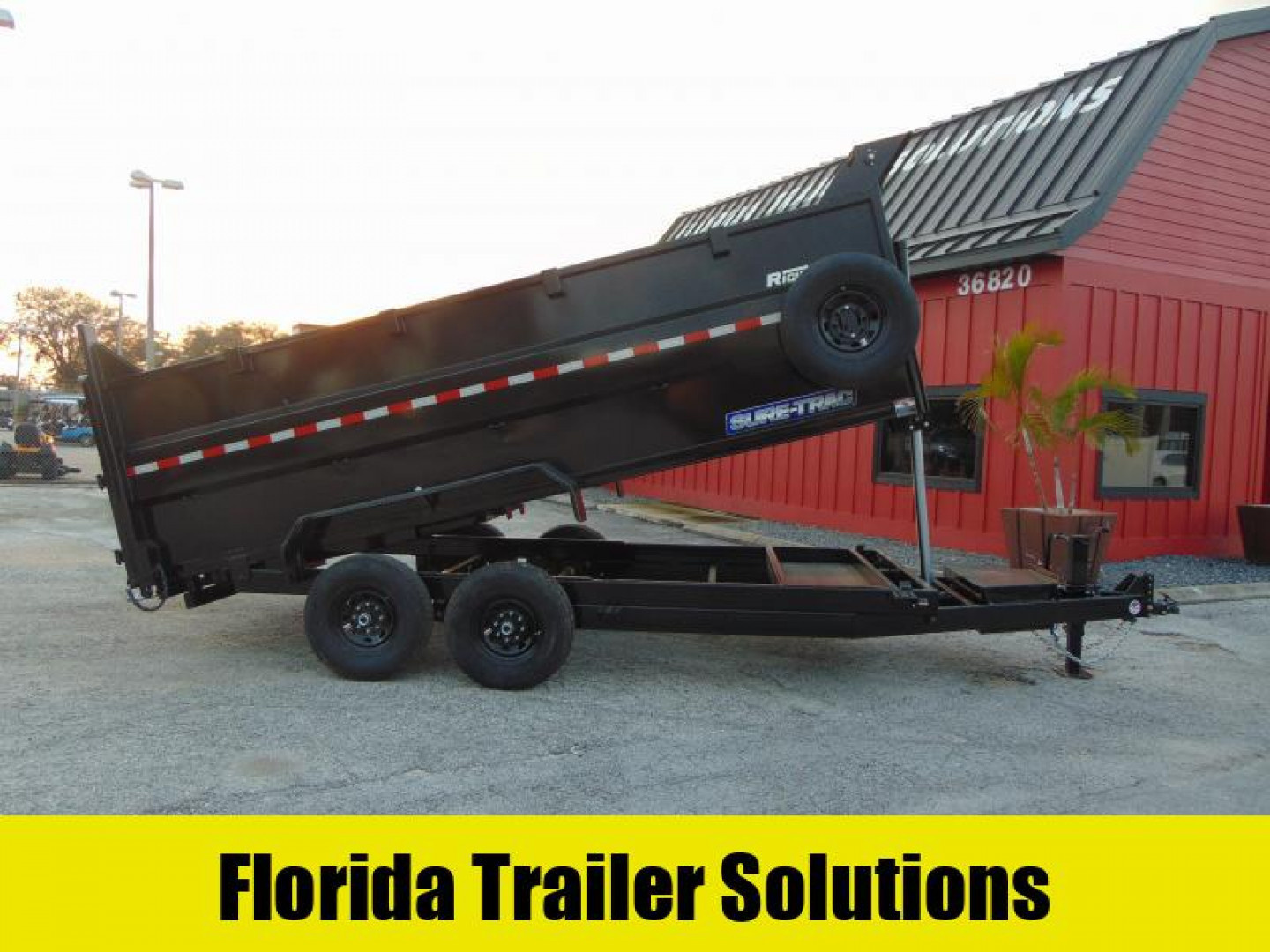 New Sure-Trac 82x16 Low Profile 14k Telescopic Hoist Dump Trailer w/ 4' Sides