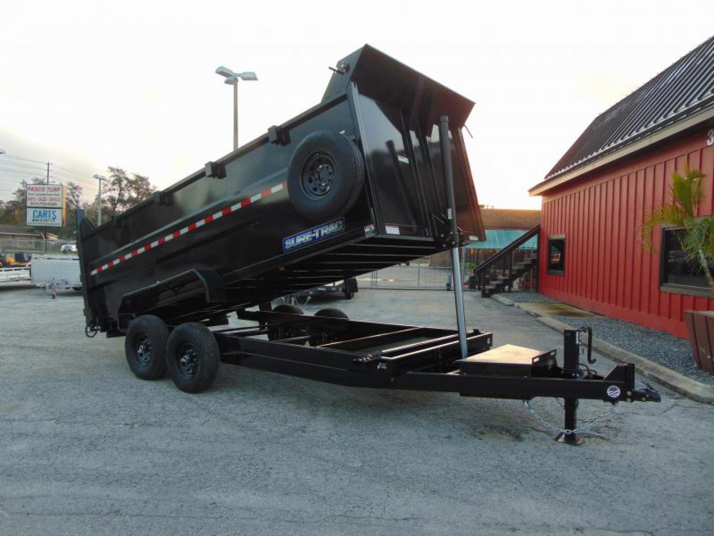 New Sure-Trac 82x16 Low Profile 14k Telescopic Hoist Dump Trailer w/ 4' Sides