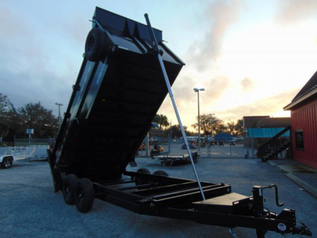 New Sure-Trac 82x16 Low Profile 14k Telescopic Hoist Dump Trailer w/ 4' Sides