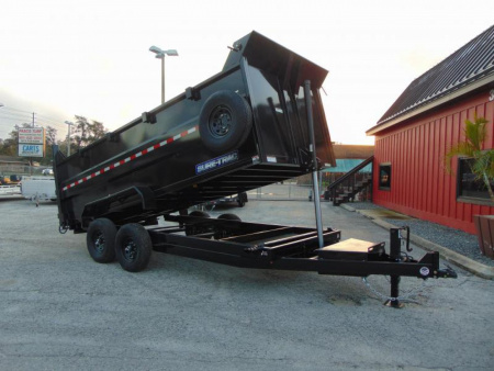New Sure-Trac 82x16 Low Profile 14k Telescopic Hoist Dump Trailer w/ 4' Sides