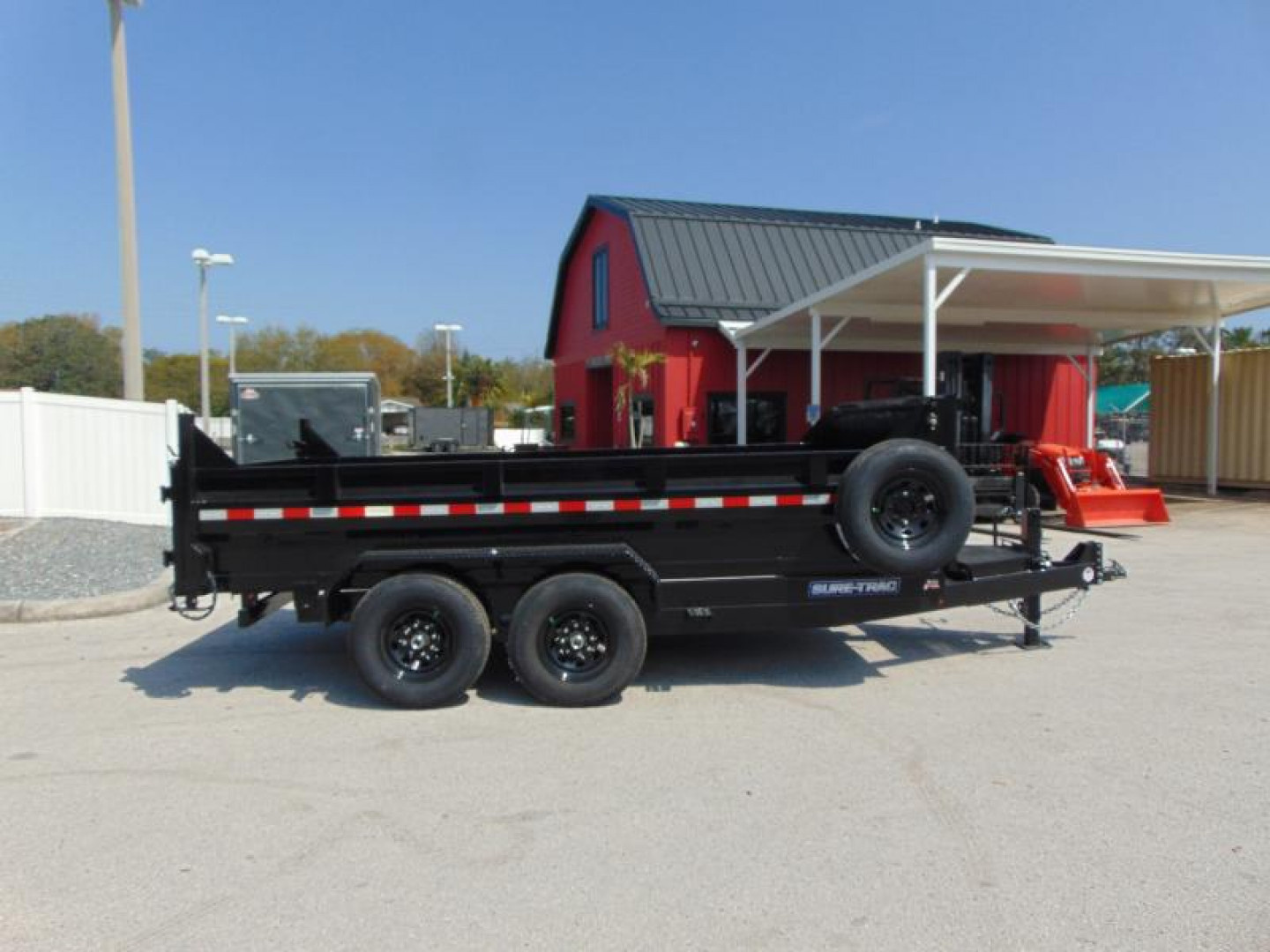 New Sure-Trac 82X14 14k HD Low Profile Telescopic Dump Trailer w/Spare Tire & Stab Jacks