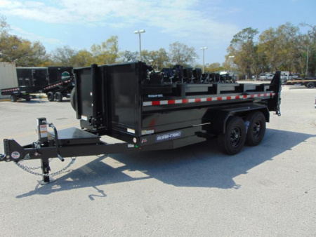 New Sure-Trac 82X14 14k HD Low Profile Telescopic Dump Trailer w/Spare Tire & Stab Jacks