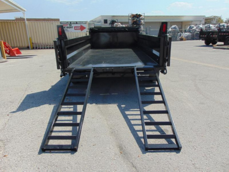 New Sure-Trac 82X14 14k HD Low Profile Telescopic Dump Trailer w/Spare Tire & Stab Jacks