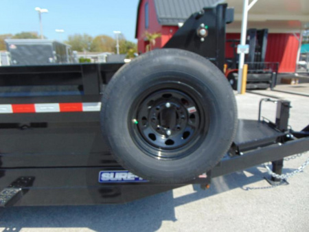 New Sure-Trac 82X14 14k HD Low Profile Telescopic Dump Trailer w/Spare Tire & Stab Jacks